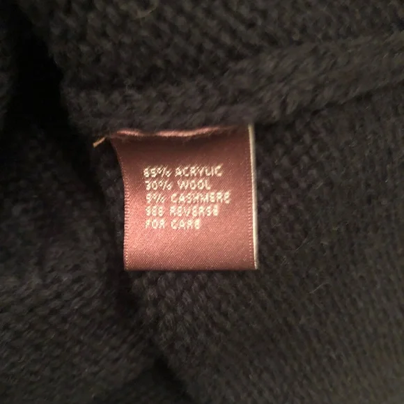 525 AMERICA Black Large Sweater With Double Looped Yarn Collar - Picture 12 of 13